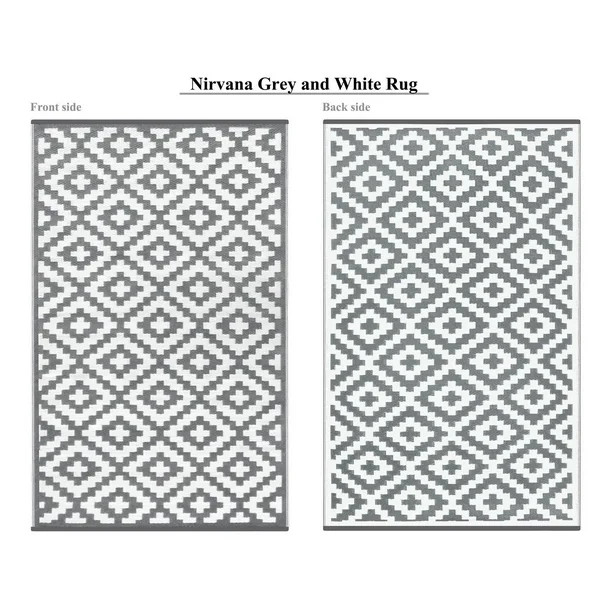 Green Decore Nirvana Gray/White Indoor/Outdoor Area Rug - Walmart.com | Walmart (US)