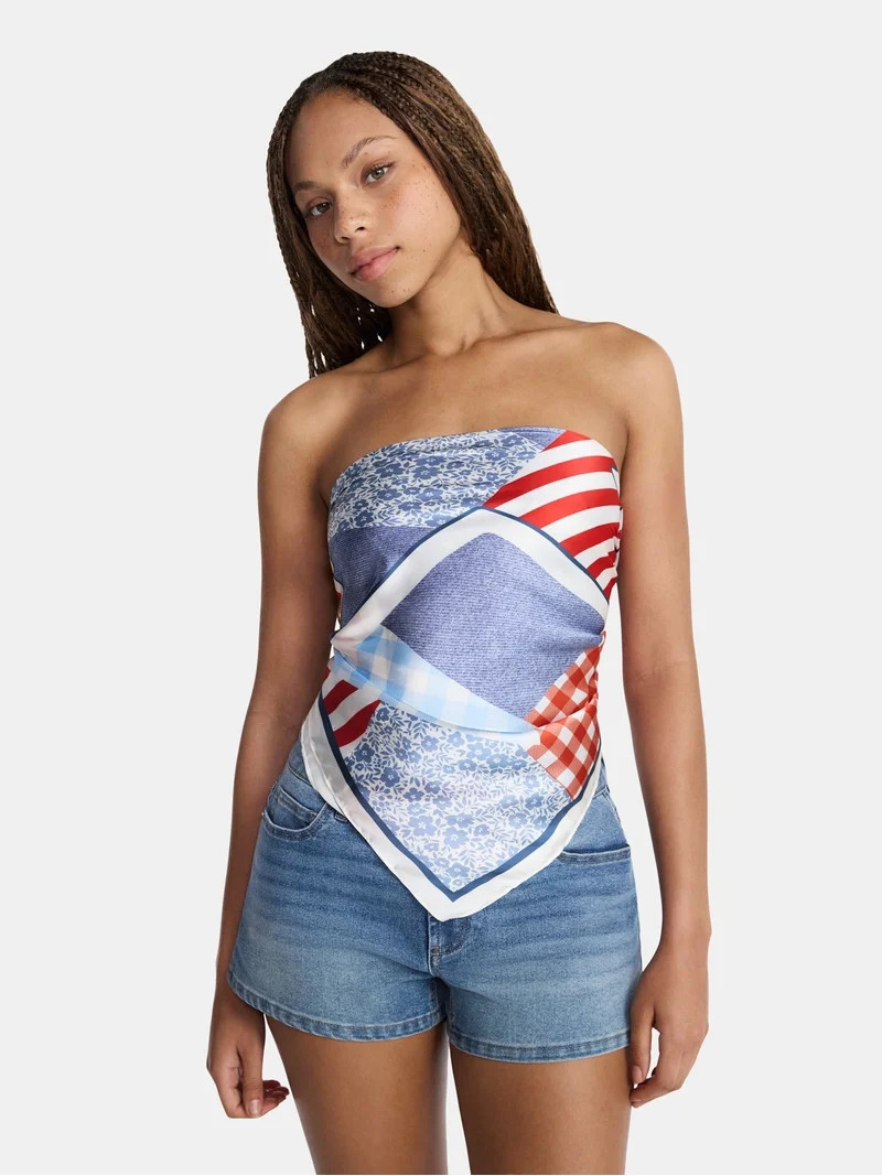 No Boundaries Women's Americana Print Square Scarf | Walmart (US)