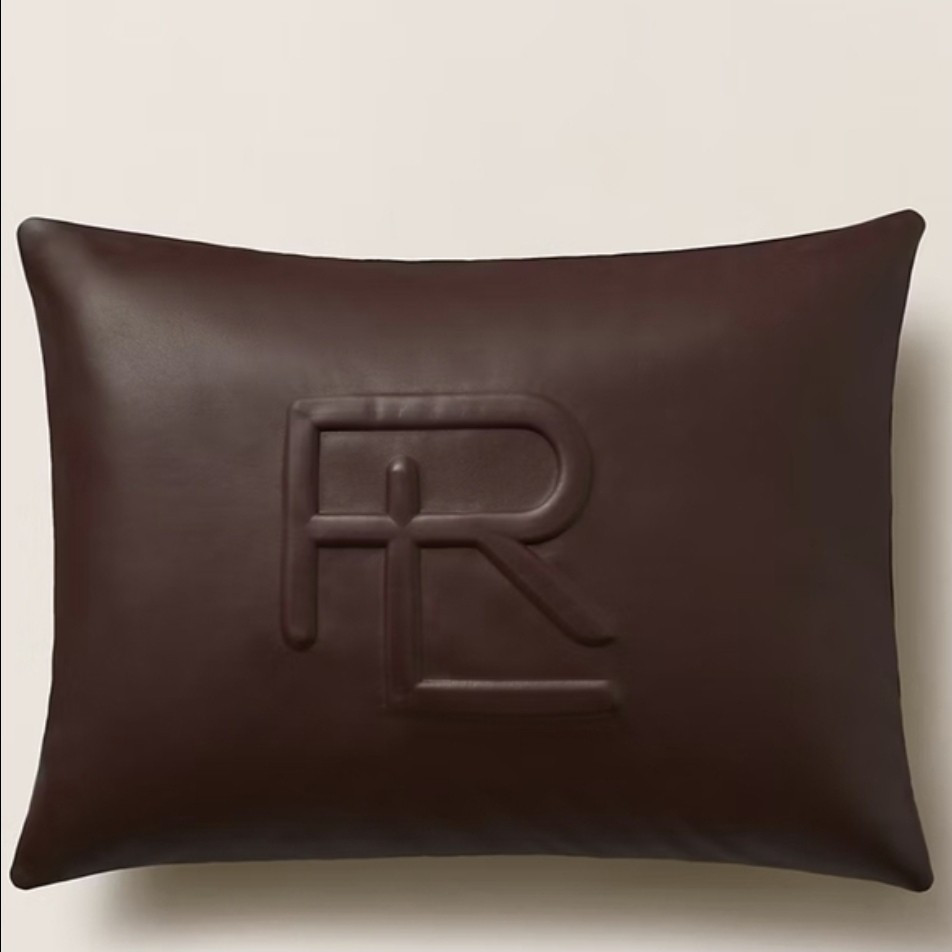 Ralph Lauren Bryson Leather Throw Pillow 20x20 Down Filled Down Filled | eBay US