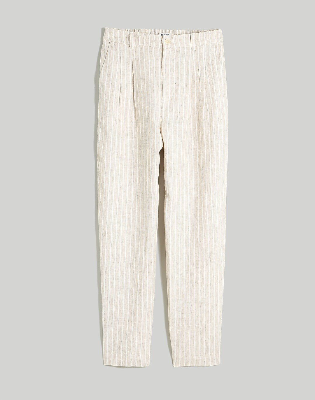 The Tall Untailored Tapered Pant in Striped 100% Linen | Madewell