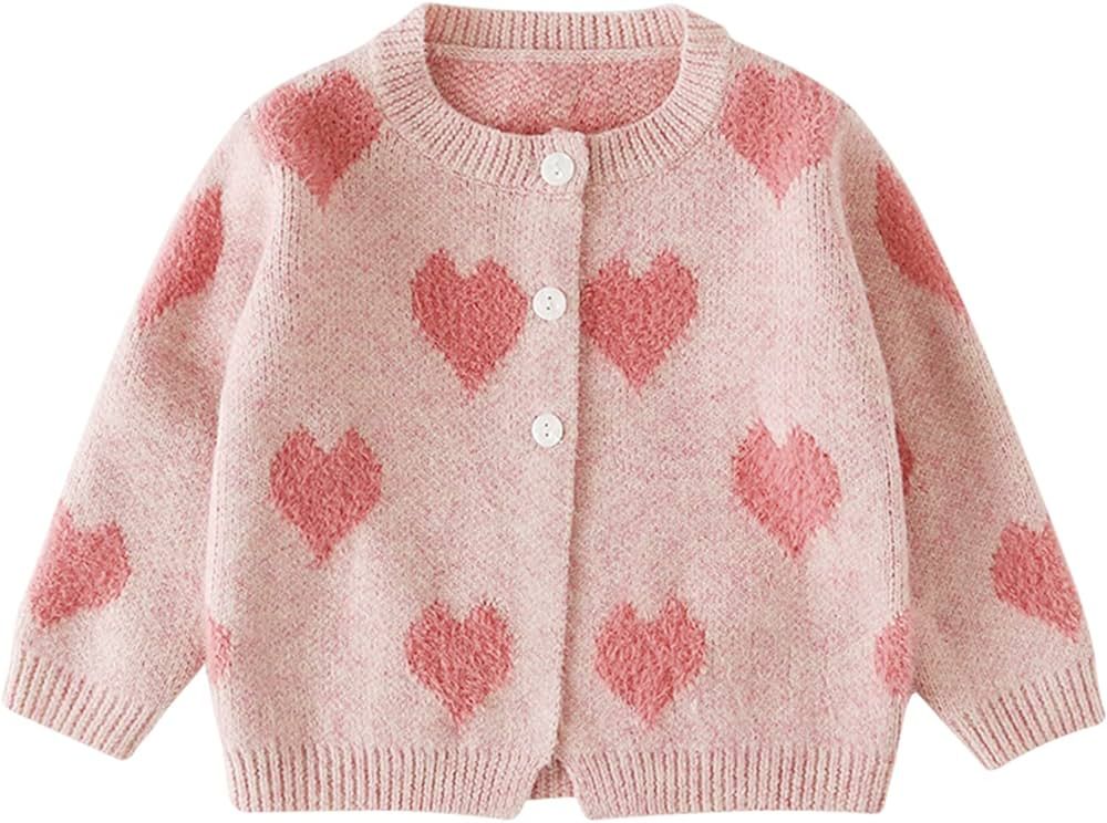 Lamgool Infant Baby Girls Knitted Cardigan Sweater Toddler Outwear Coat for Fall Spring 3M-3T | Amazon (US)