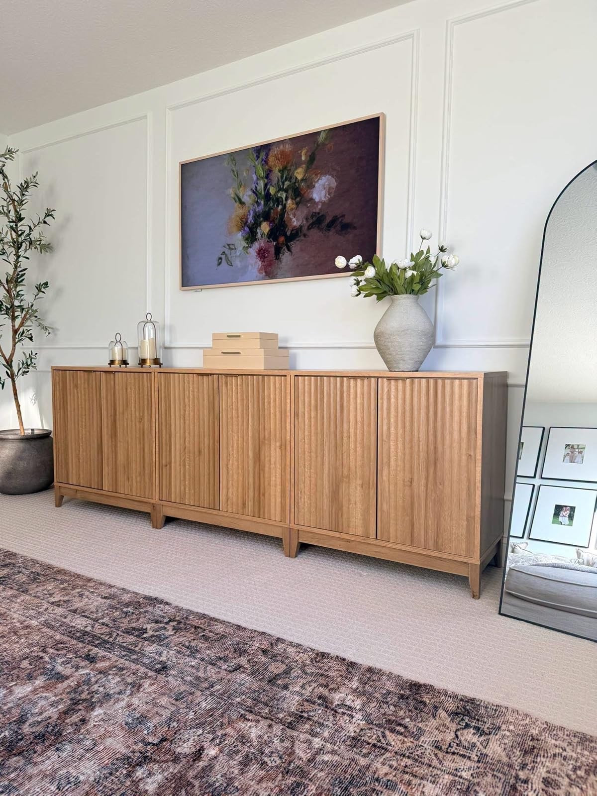 Complete your living room with this chic storage cabinet and beautiful faux peonies. Perfect for adding style and functionality. #homedecor #livingroomideas

#LTKHome