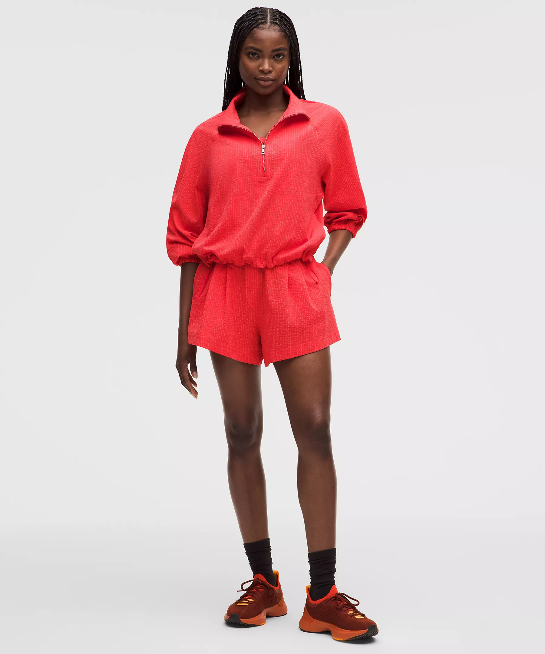 Seersucker WovenAir Funnel-Neck Half Zip | lululemon (CA)