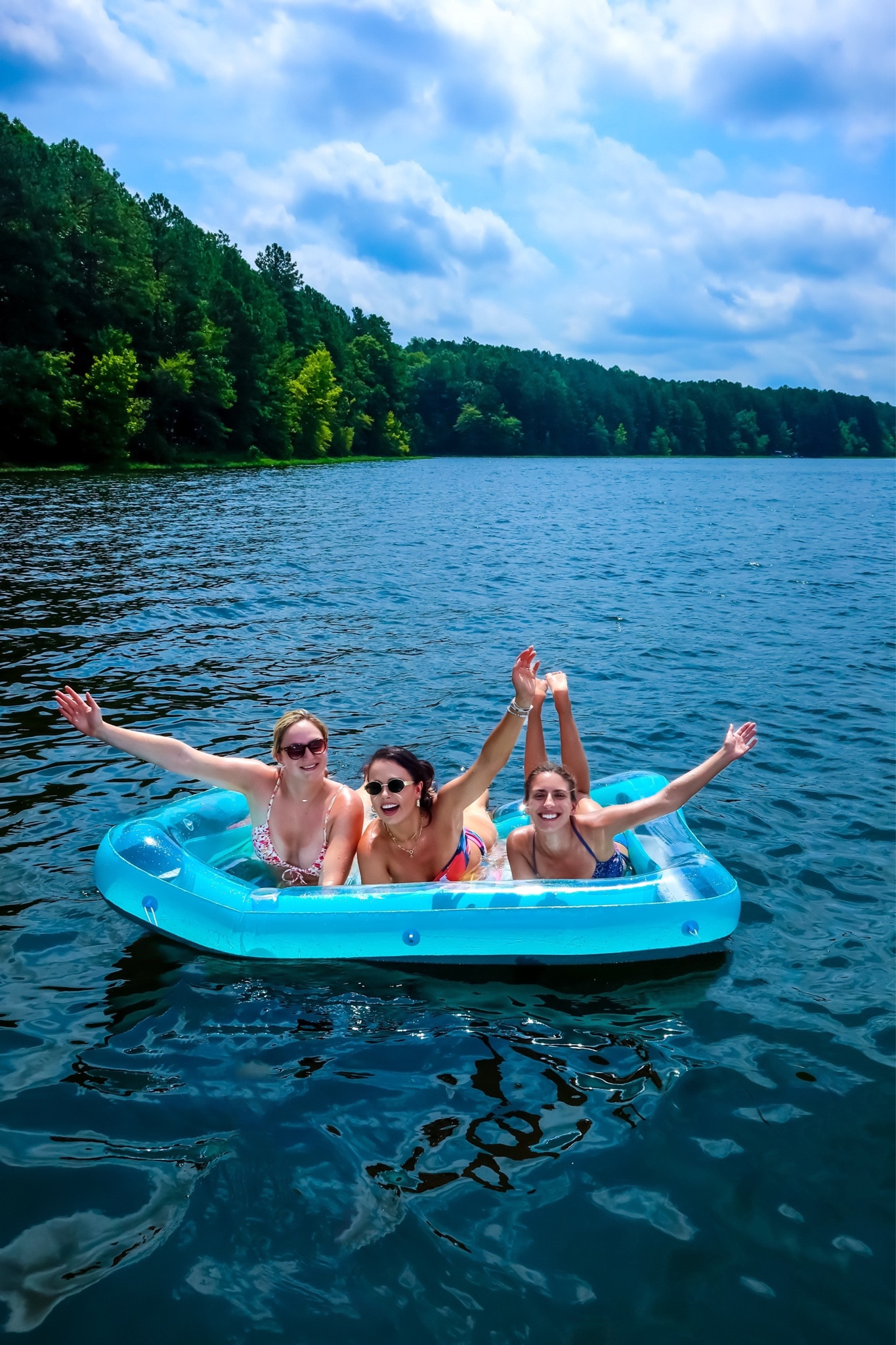 Under $30 amazon bandeau high waisted bikini (medium, 5+ colors), under $15 amazon sunglasses and under $40 amazon large pool or lake float #founditonamazon 

#LTKFindsUnder50 #LTKSwim #LTKSaleAlert