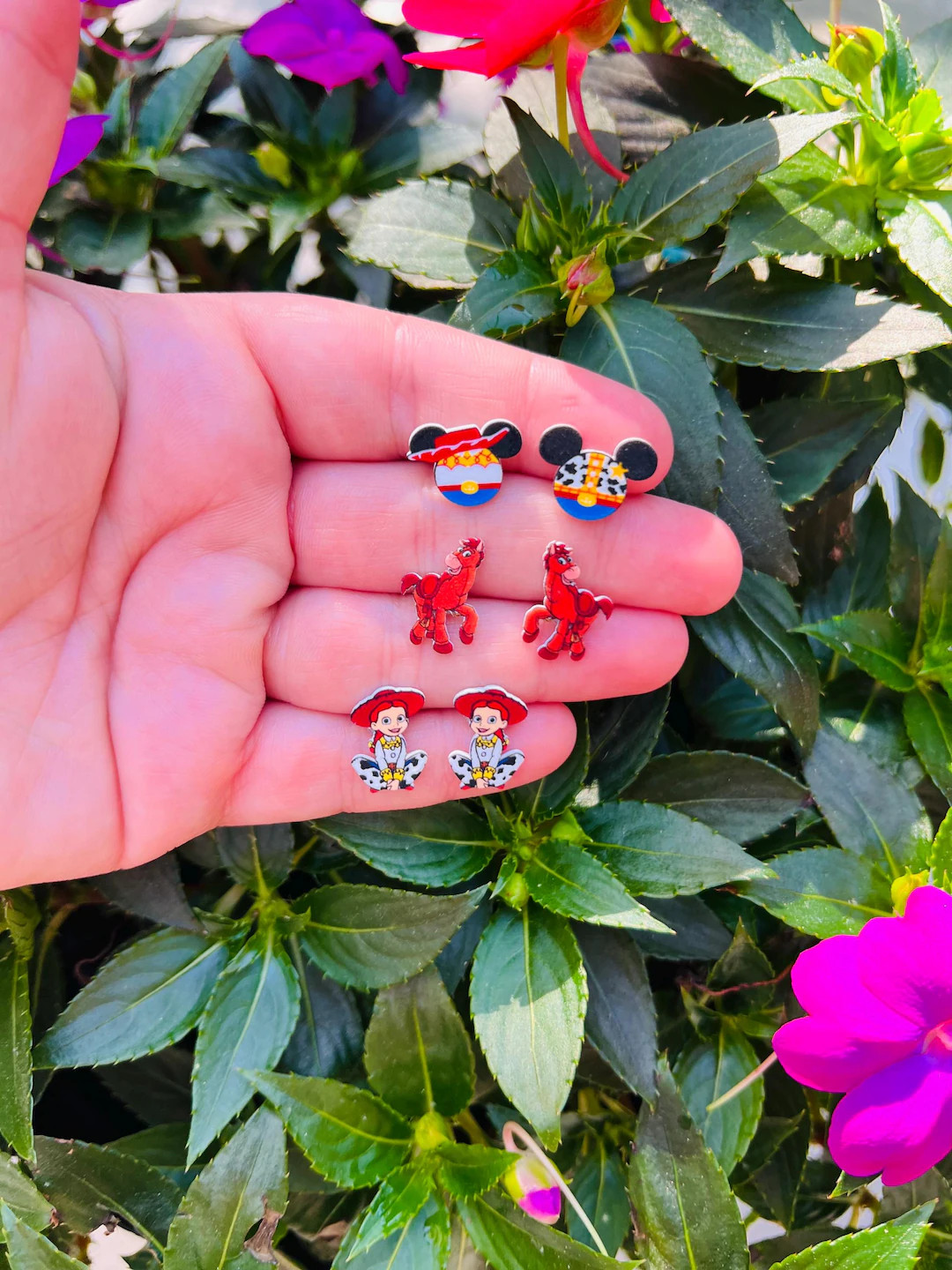 Cowboy & Cowgirl Mouse Earrings: Toy Story, Woody, Bullseye, Handmade Nickel Free Studs - Etsy | Etsy (US)