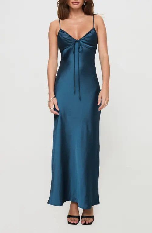 Princess Polly Maguire Satin Maxi Dress in Navy at Nordstrom, Size 10 | Nordstrom