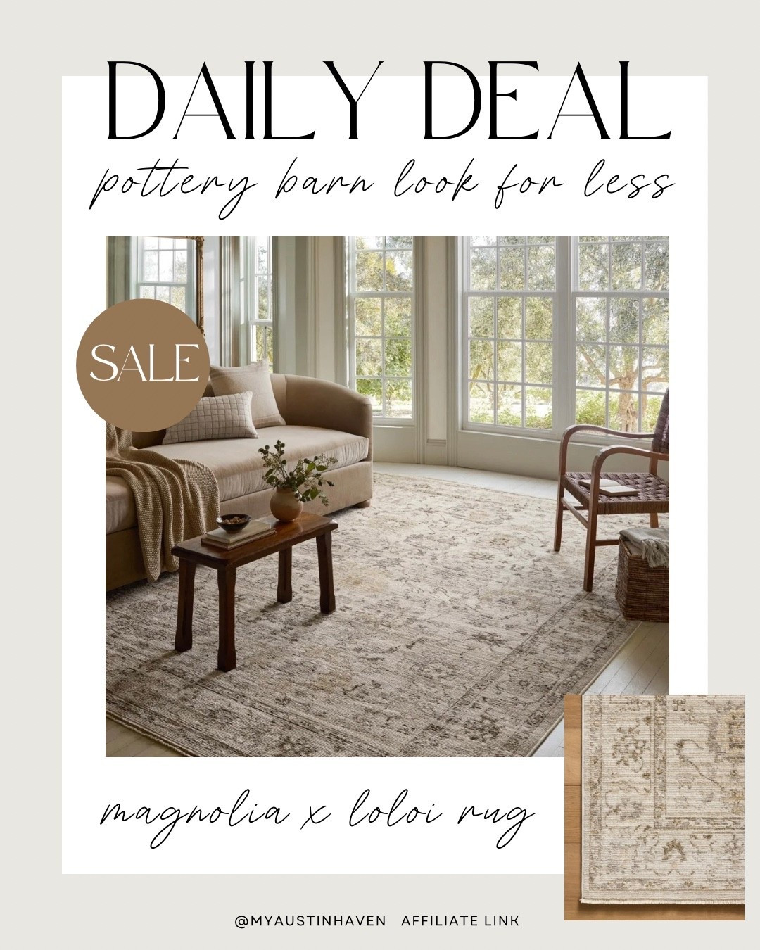 Daily Deal ✨ beautiful loloi x magnolia rug on sale!

Loloi rug, area rug, wayfair sale, magnolia home