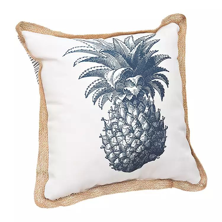 Navy Vintage Pineapple Pillow | Kirkland's Home