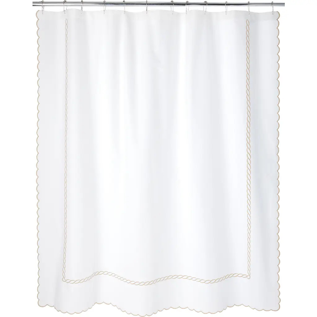 Matouk Classic Chain Scallop Shower Curtain in Dune at Nordstrom | Nordstrom