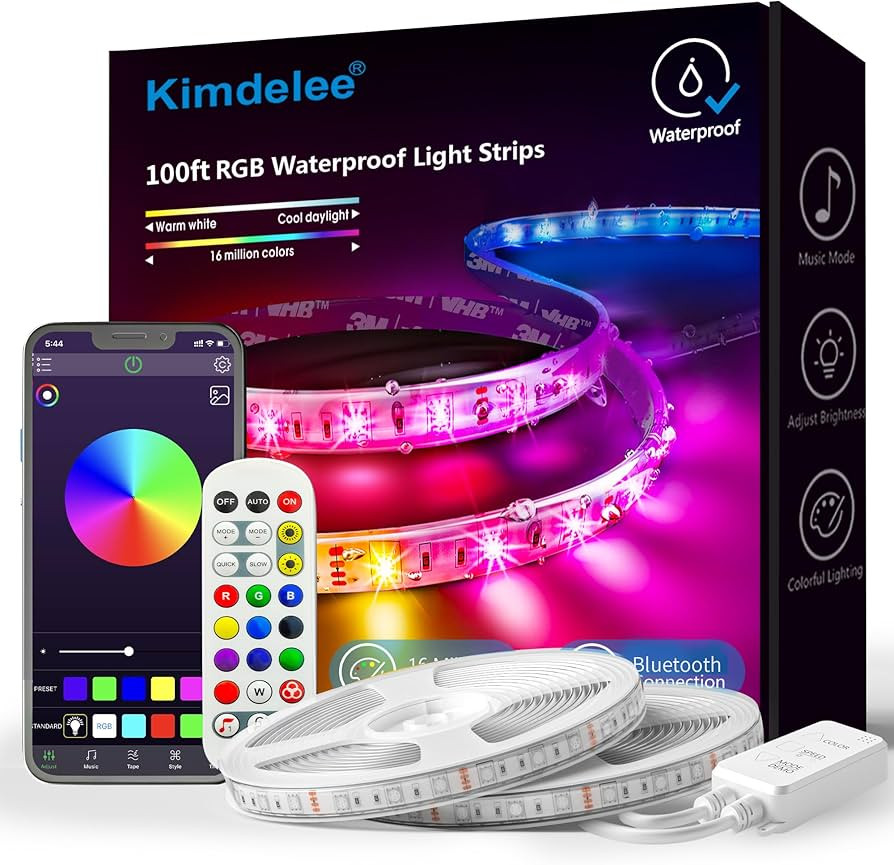 100ft 66ft 33ft Waterproof Led Light Strips, 12v RGB Outdoor Strip Lights Color Changing 5050 wit... | Amazon (US)