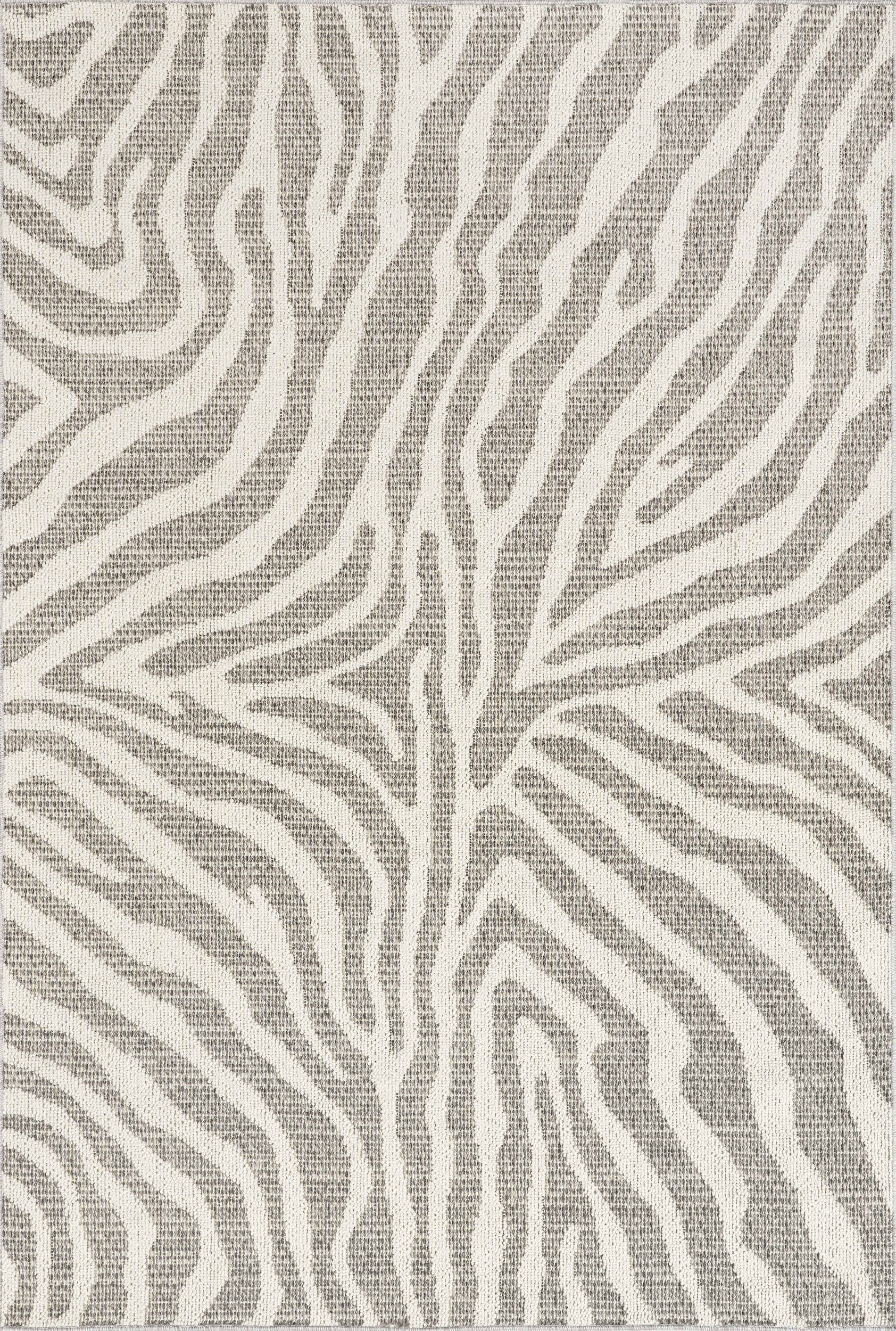 Grey Zenni Indoor/Outdoor Zebra 5' 3"" x 7' 6"" rug | Rugs USA