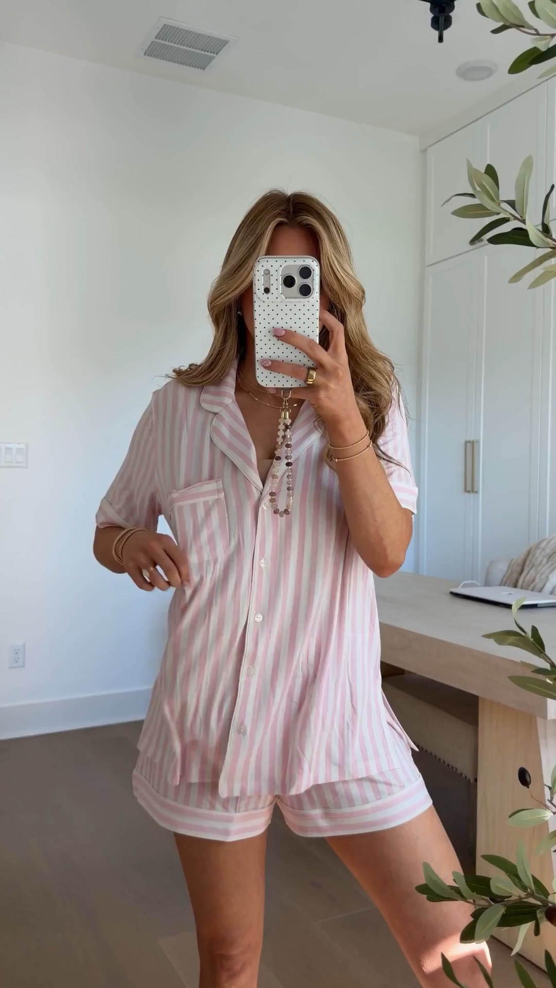 wearing a small