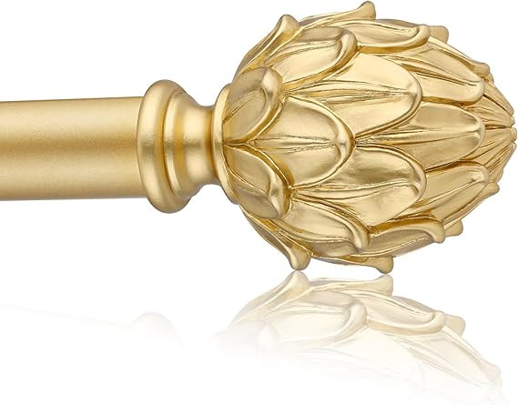 Curtain Rods 28"-48" Adjustable, Gold, Metal, Wall Mounted, Single Window Treatment Rods with Cla... | Amazon (US)
