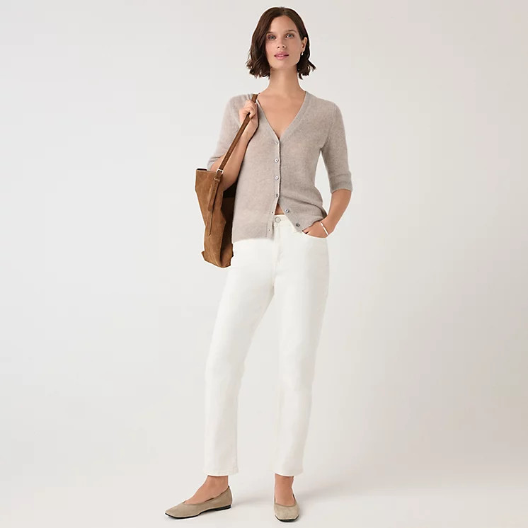 The White Company Marlow Ankle Grazer Authentic Straight Leg Jeans, White, Size: 14 | The White Company UK & ROW