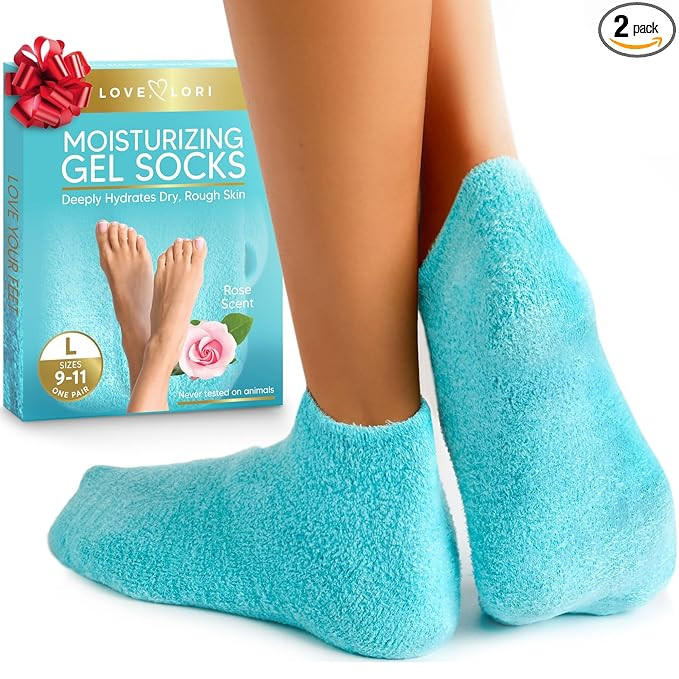 Moisturizing Socks (Size 9-11) Gel Silicone Aloe Socks Spa Gifts for Women - Infused with Vitamin... | Amazon (US)