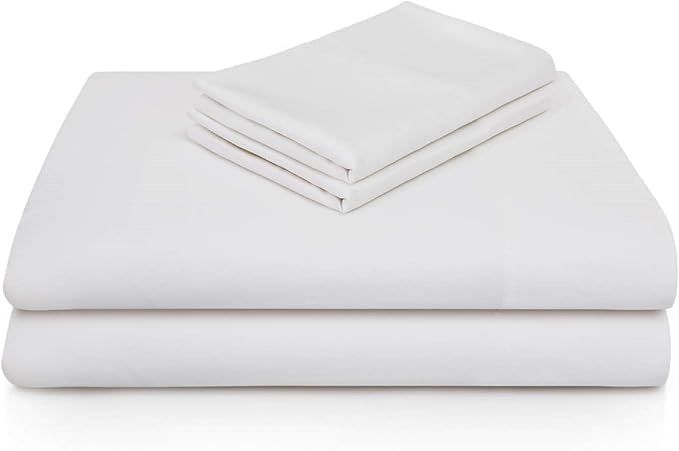 MALOUF 100% Rayon from Bamboo Sheet Set, Queen, White | Amazon (US)