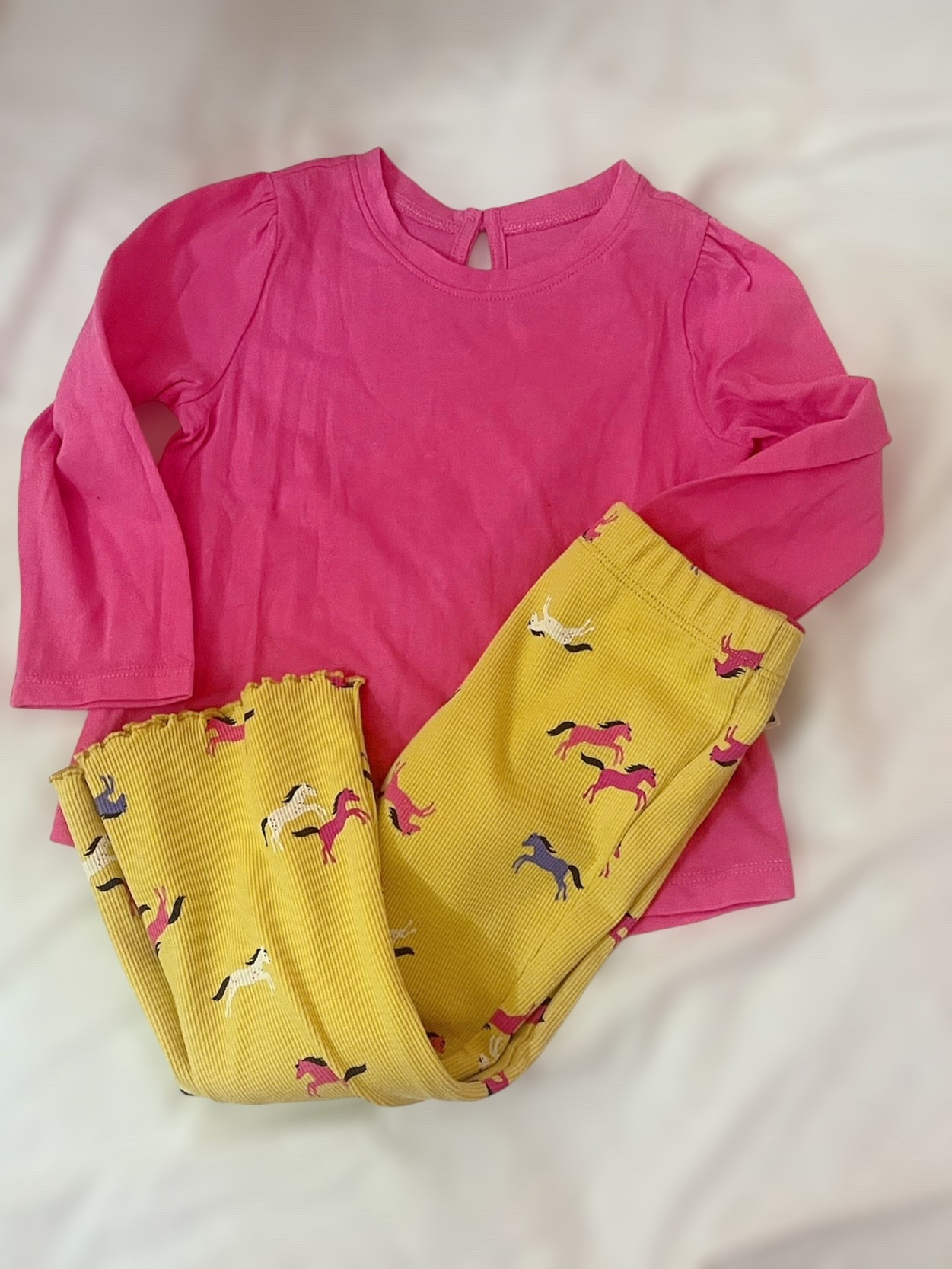 ✨ babyGap Outfit Find ✨
How sweet is this little combo from Gap Factory?! 💕 A bright puff sleeve crewneck tee in the prettiest hot pink paired with ribbed pull-on print flare pants in golden yellow, covered in playful horses 🐴💛. The stretchy ribbed fabric keeps it comfy for all-day play, while the flared leg and fun print add extra style. Perfect for school, playdates, or everyday adventures!

✔️ babyGap Puff Sleeve Crewneck T-Shirt – size shown: toddler girl
✔️ babyGap Ribbed Pull-On Print Flare Pants – toddler girl

📌 Affordable, mix-and-match staples that are easy to style and even easier to wear. Both pieces are under $10 at Gap Factory, making this a cute and budget-friendly set!

babyGap toddler outfit, Gap Factory kids clothes, affordable toddler girl fashion, puff sleeve toddler shirt, ribbed flare leggings for kids, toddler play outfit, colorful kids outfit


#LTKFindsUnder50 #LTKBaby #LTKKids