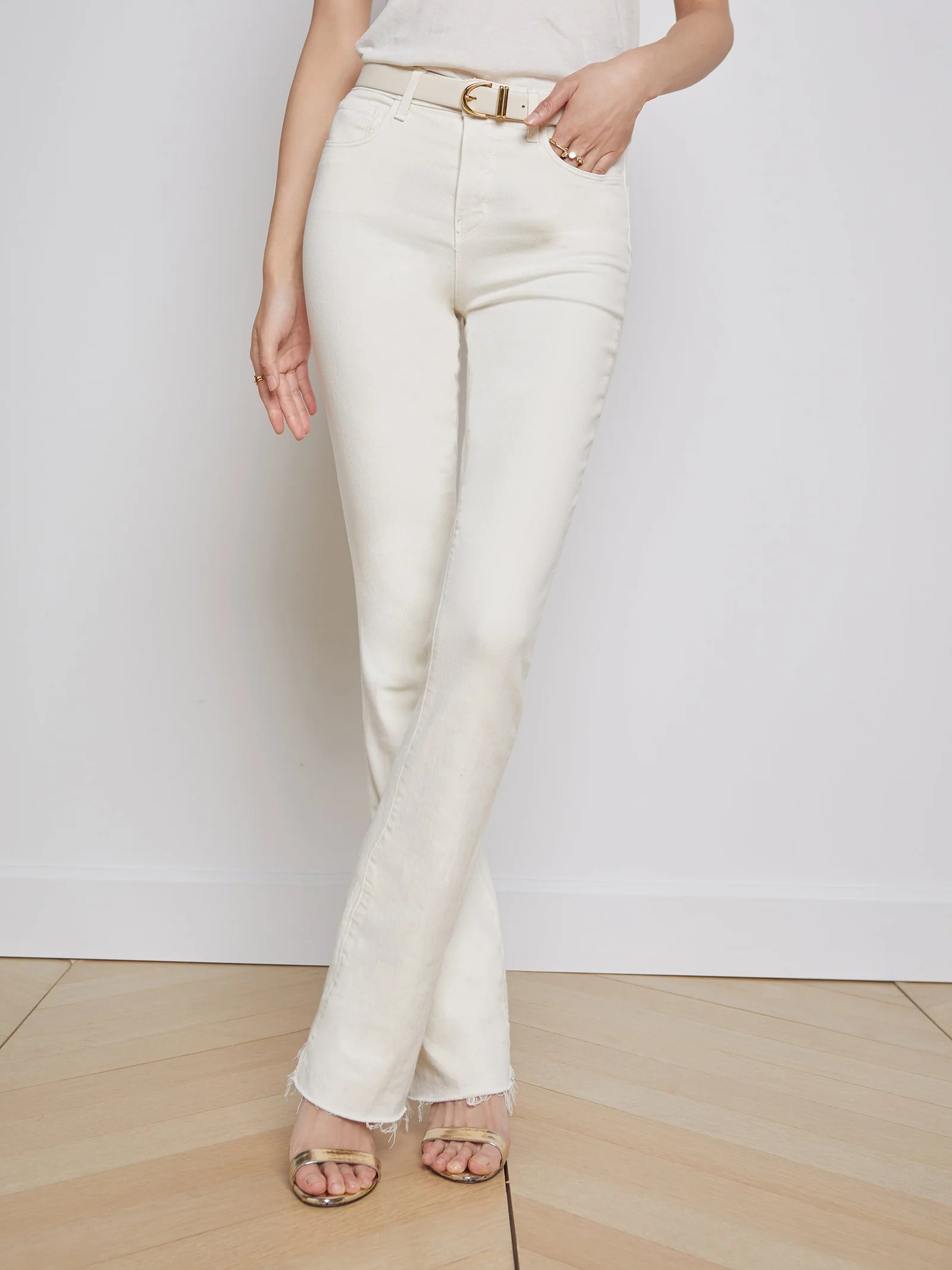 L'AGENCE Ruth High-Rise Straight-Leg Jean In Vintage White | L'Agence
