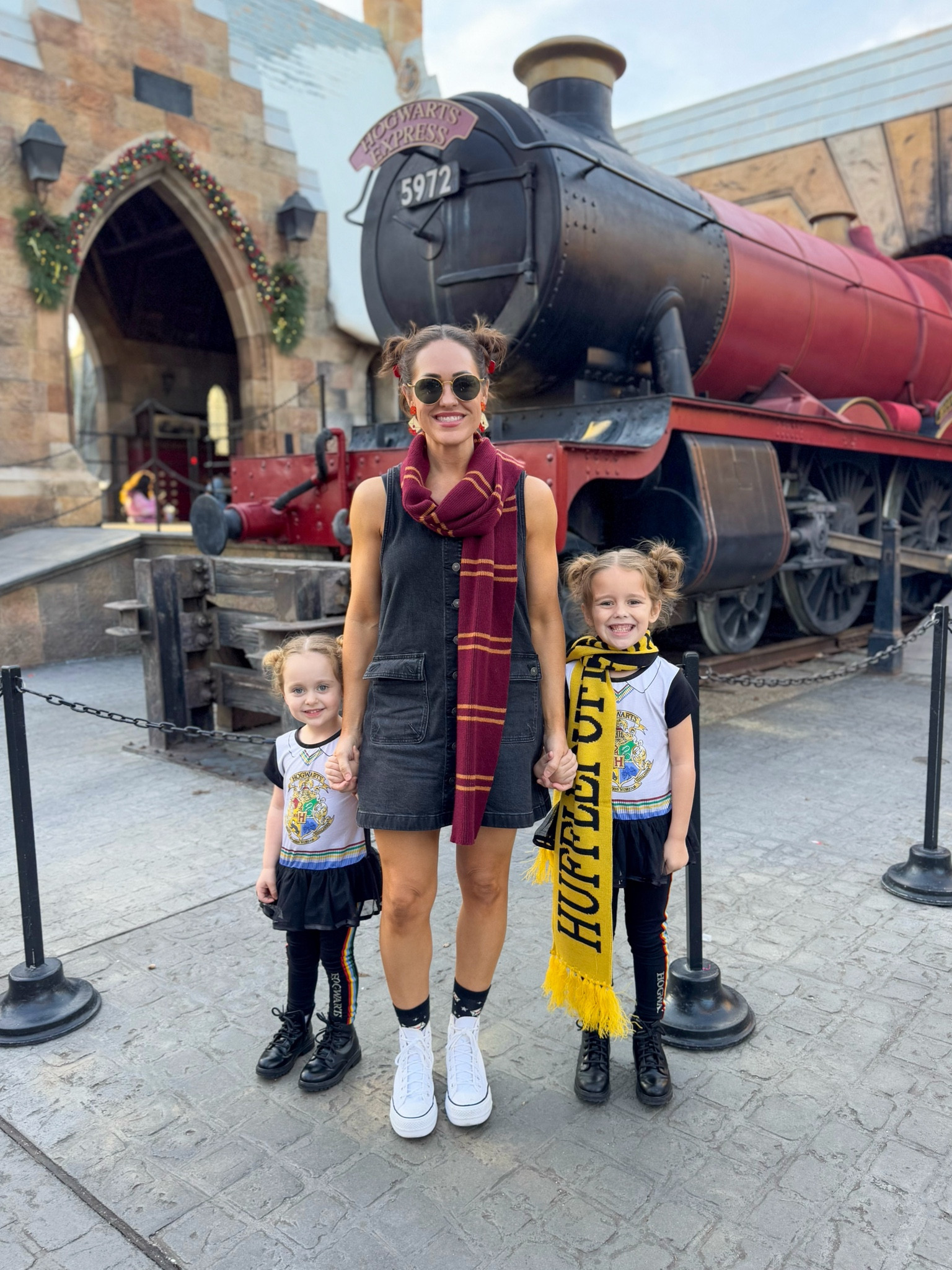 Harry Potter wizarding world outfit for universal studios Florida Gryffindor denim dress black tights combat boots

#LTKHoliday 

#LTKFindsUnder50 #LTKTravel