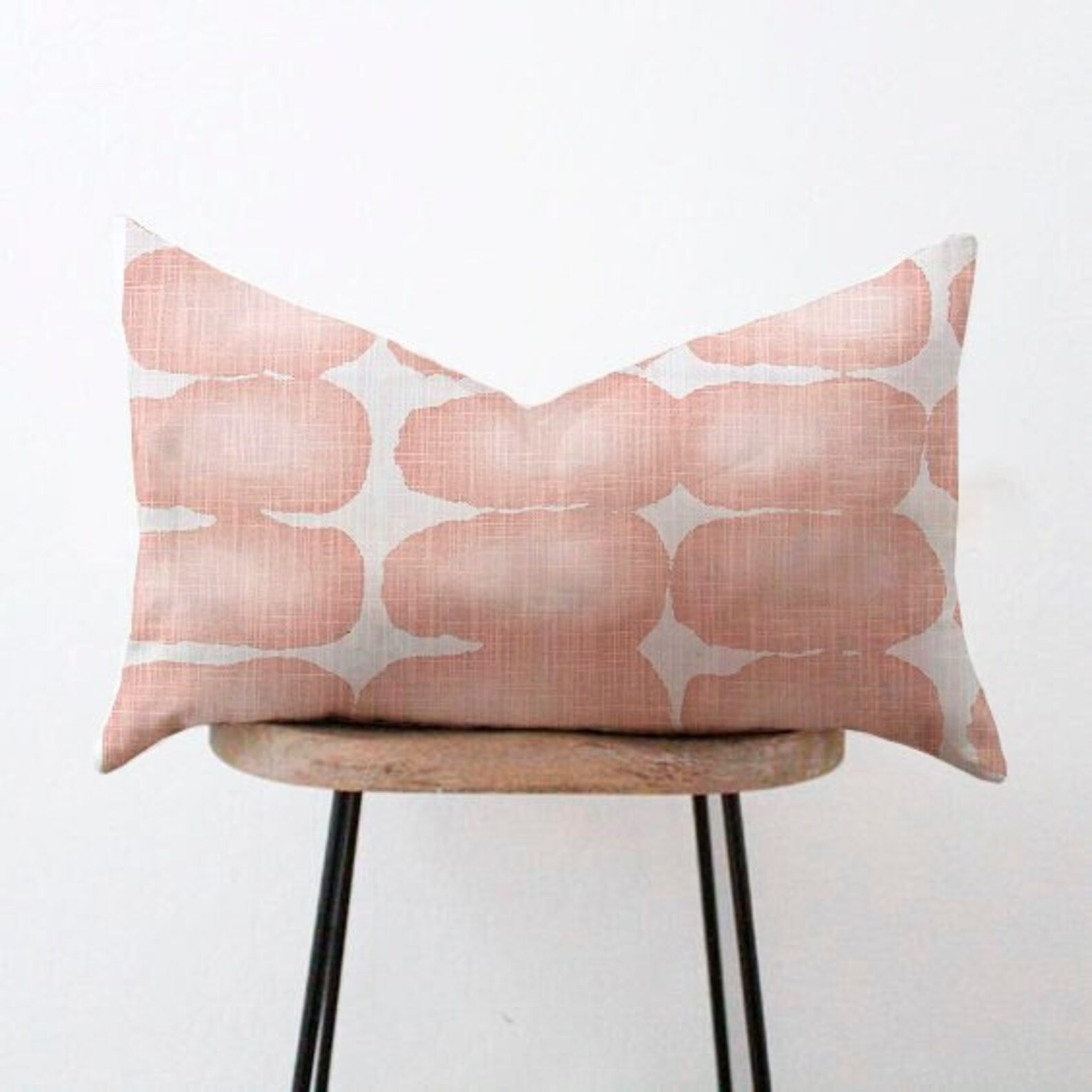 Blush Pink and White Shibori Dot Pillow Cover Tribal Watercolor Pillow 12x16, 12x18, 12x20, 14x20... | Etsy (US)