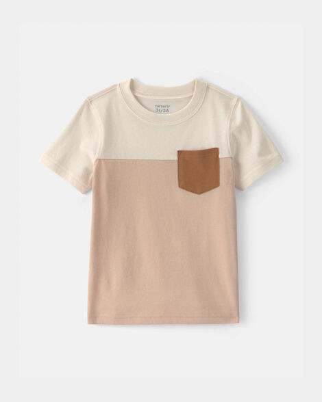 Toddler Boy Color Block Short-Sleeve T-Shirt - Tan/Ivory | Carter's Inc