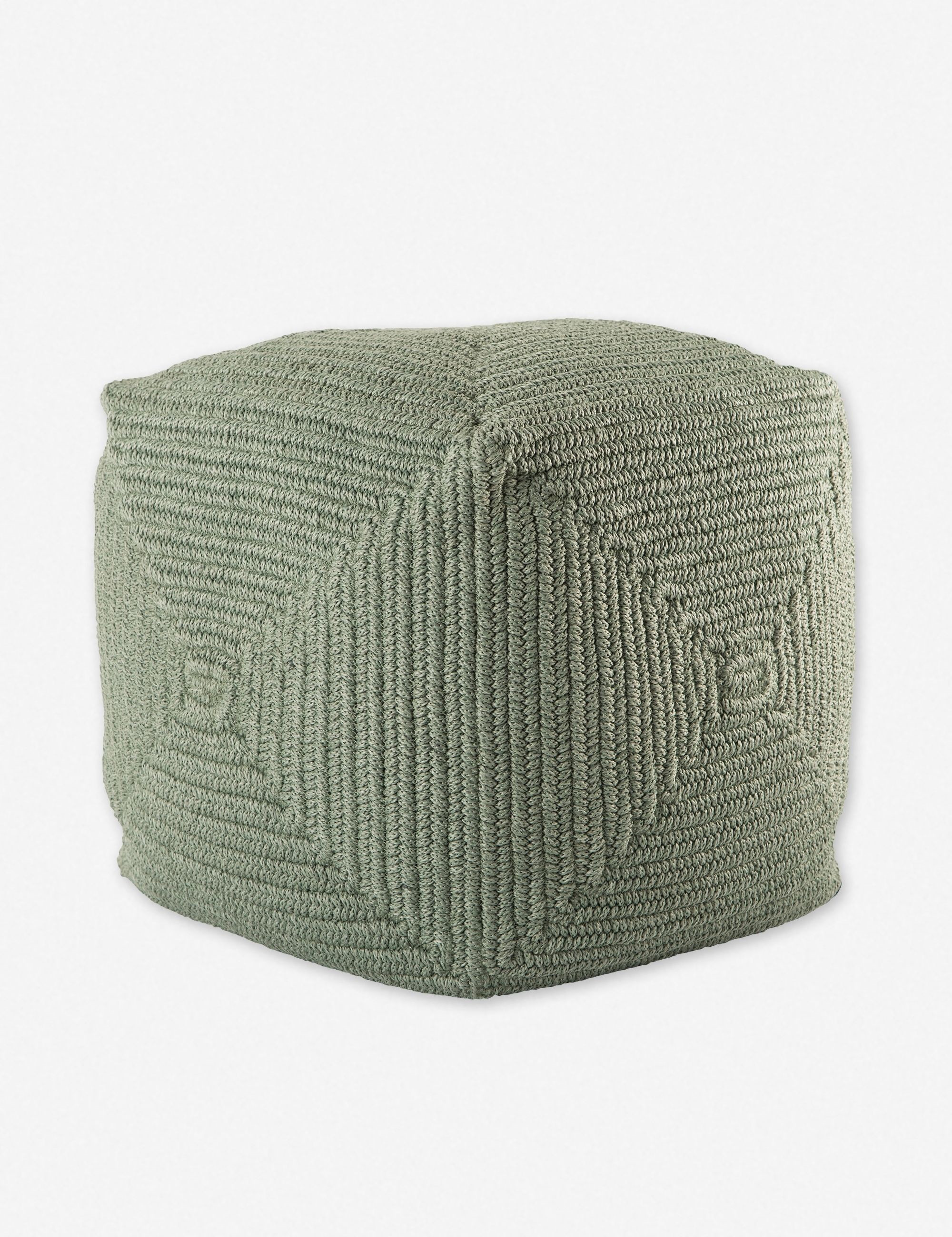 Kiley Indoor / Outdoor Pouf, Moss | Lulu and Georgia 