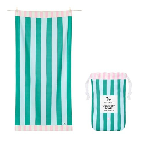 Dock & Bay Beach Towel - Quick Dry, Sand Free - Compact, Lightweight - 100% Recycled - Includes Bag - Pastel Pier - Large (160x90cm, 63x35) | Amazon (US)