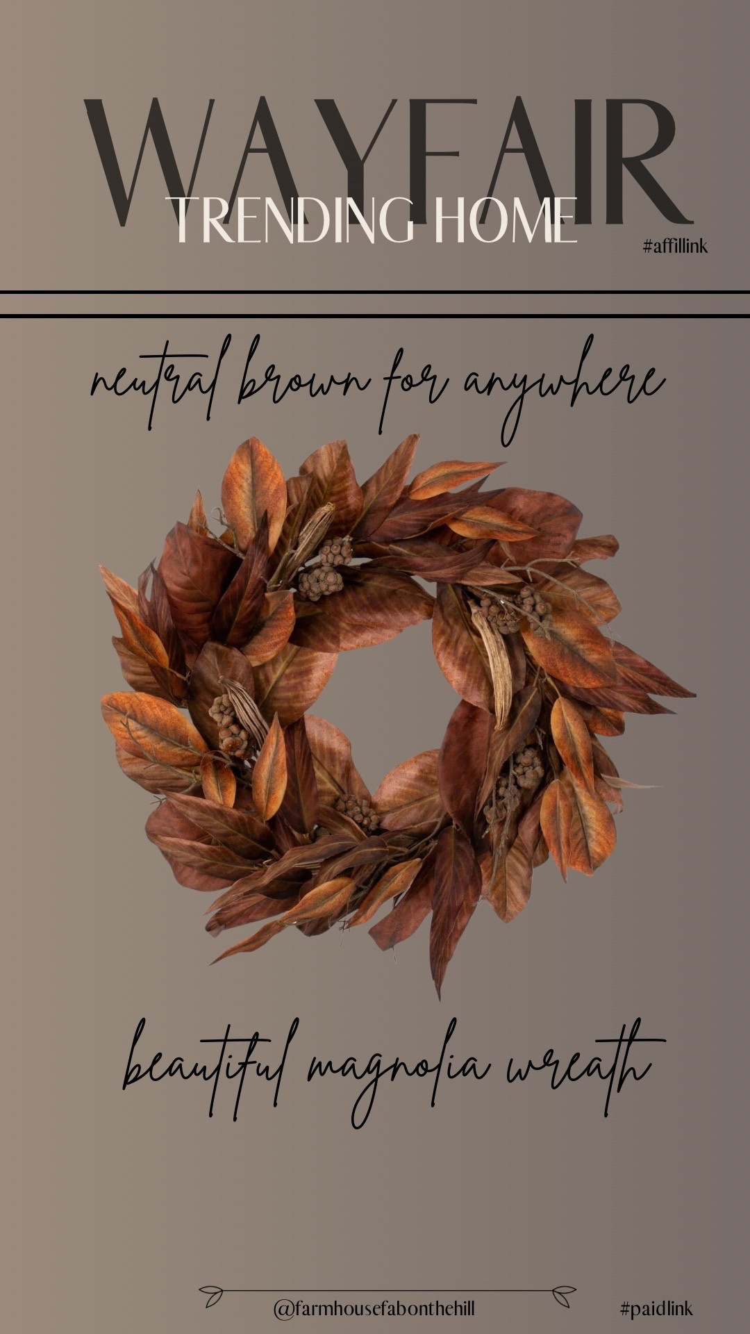 Wow! How gorgeous is this brown magnolia wreath. Perfect for the door or above the mantle

#LTKHome #LTKSeasonal #LTKSaleAlert