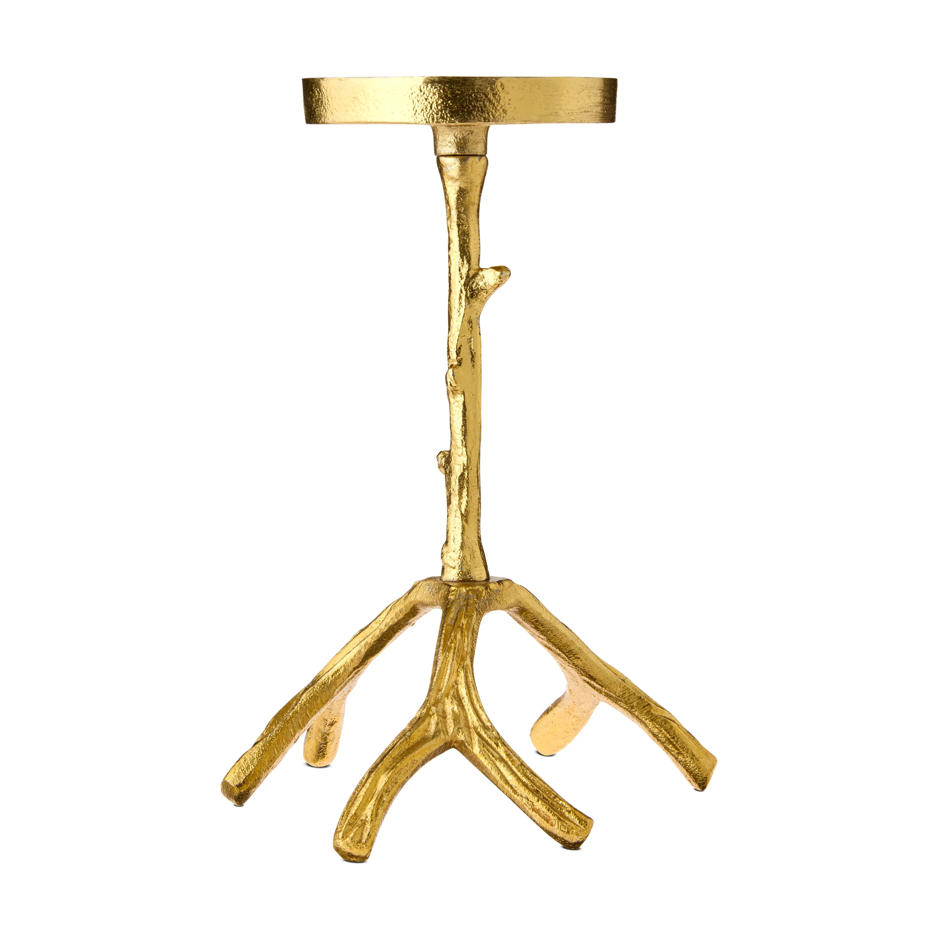 Medium Rustic Gold Metal Antler Christmas Pillar Candle Holder, 8.07", by Holiday Time | Walmart (US)