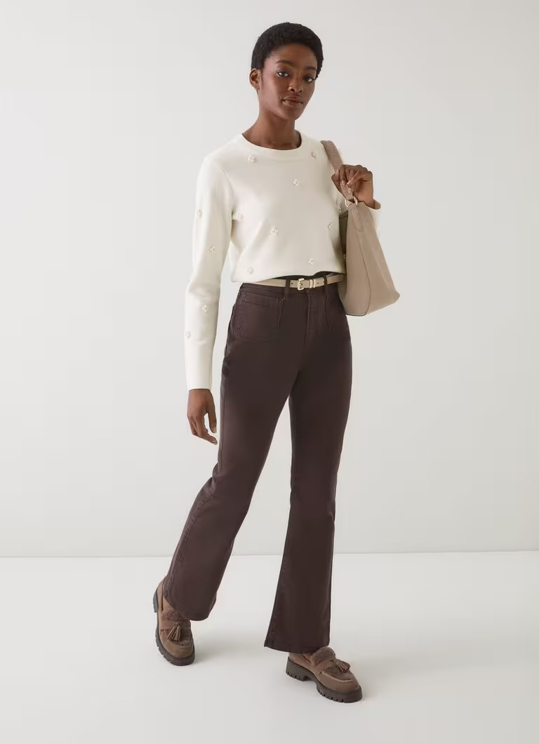 Samantha Brown Cotton Stretch Flared Jean | L.K. Bennett (UK)