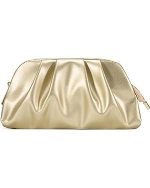 SWEETV Dressy Vegan Leather Clutch Purse for Women Formal, Soft Pleated PU Evening Clutch for Wed... | Amazon (US)