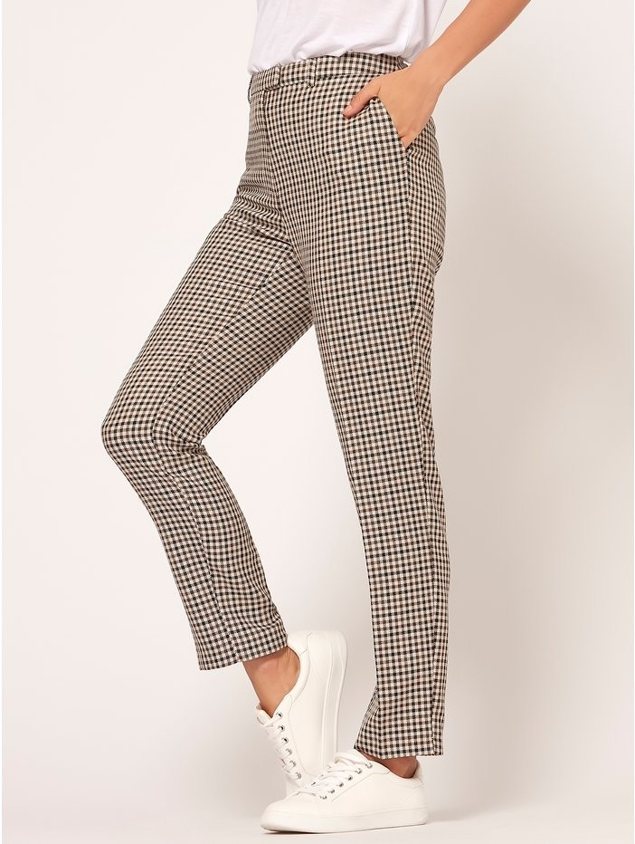 Heritage Check Tapered Trousers | Women's Trousers & Leggings | M&Co | M & Co (UK)