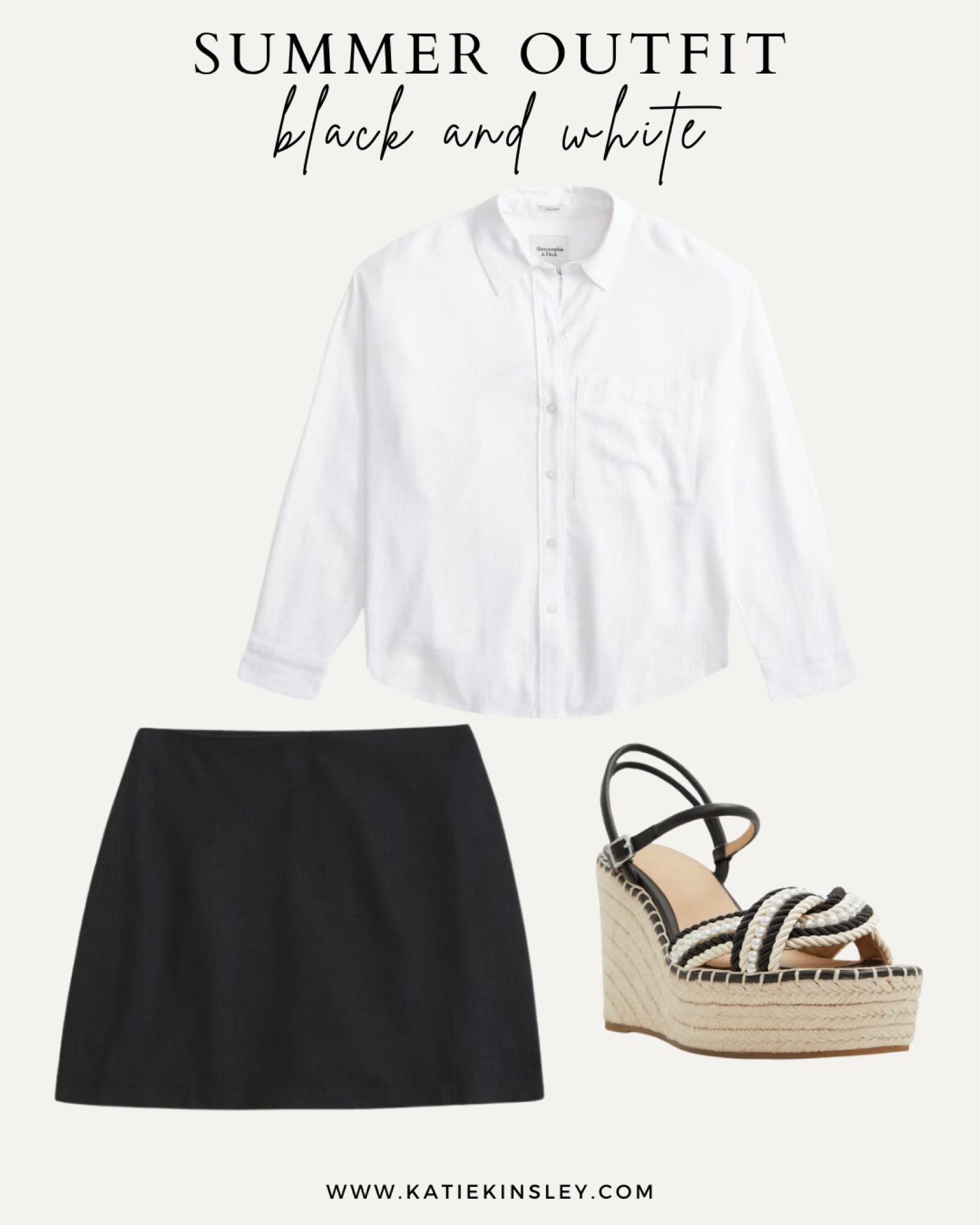 Summer outfit ideas: black skirt and white top with wedge sandals

#LTKStyleTip #LTKSummerSales #LTKMidsize