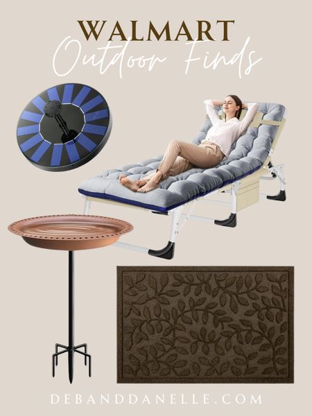 Walmart has all the outdoor home and garden items, including this bird bath and solar fountain, welcome mat, and padded lounge chair. #home #outdoor #patio #walmart

#LTKhome #LTKSeasonal