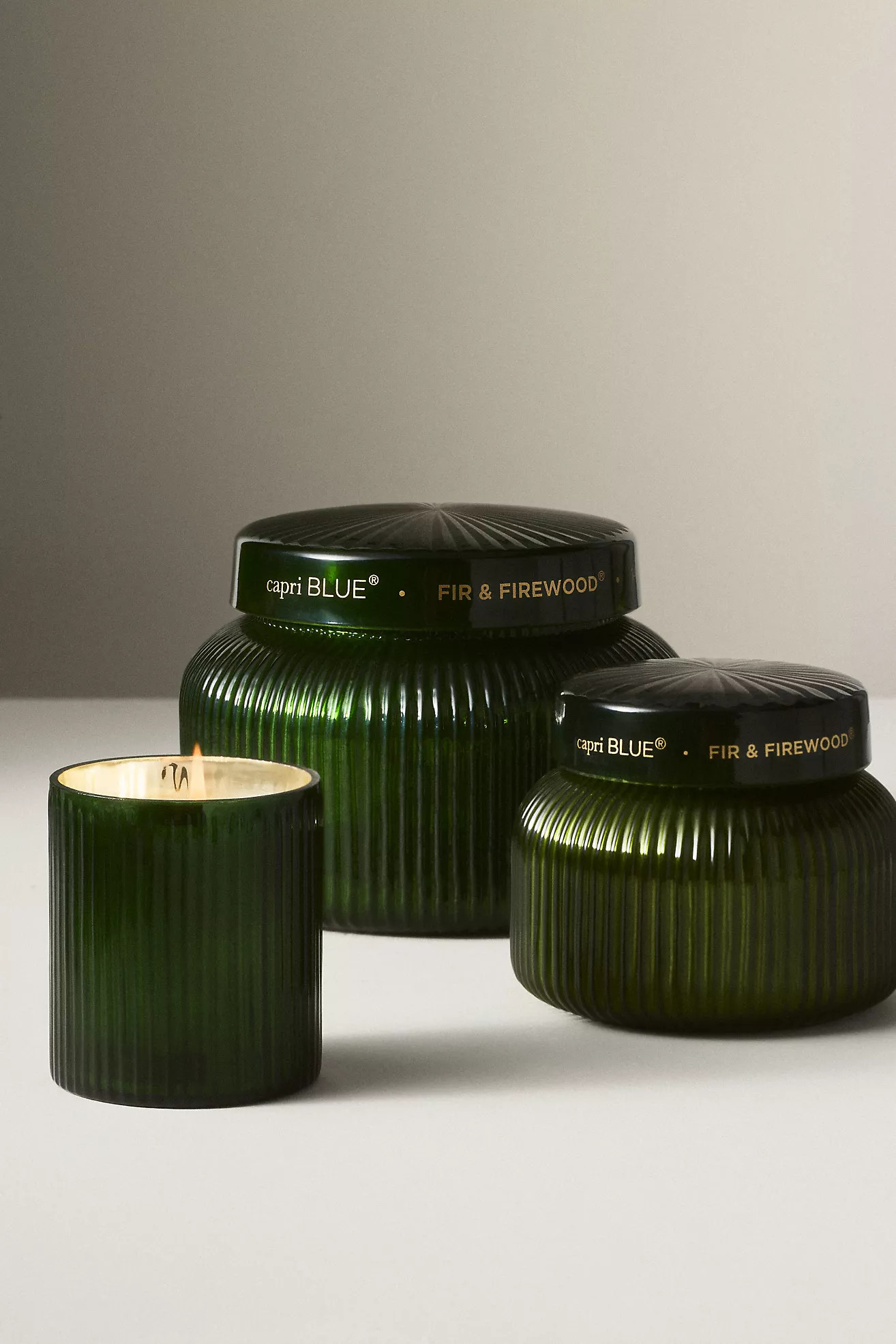 Capri Blue Woody Fir & Firewood Boxed Glass Candle | Anthropologie (US)