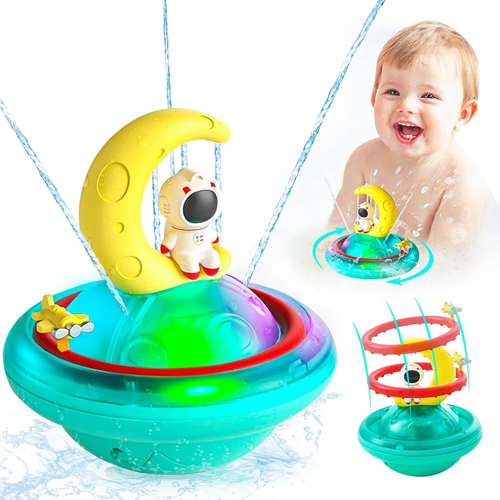 Baby Bath Toys, Automatic Spray Water Bathtub Toys, Light up Bath Toys Moon, Rechargeable Sprinkl... | Amazon (US)