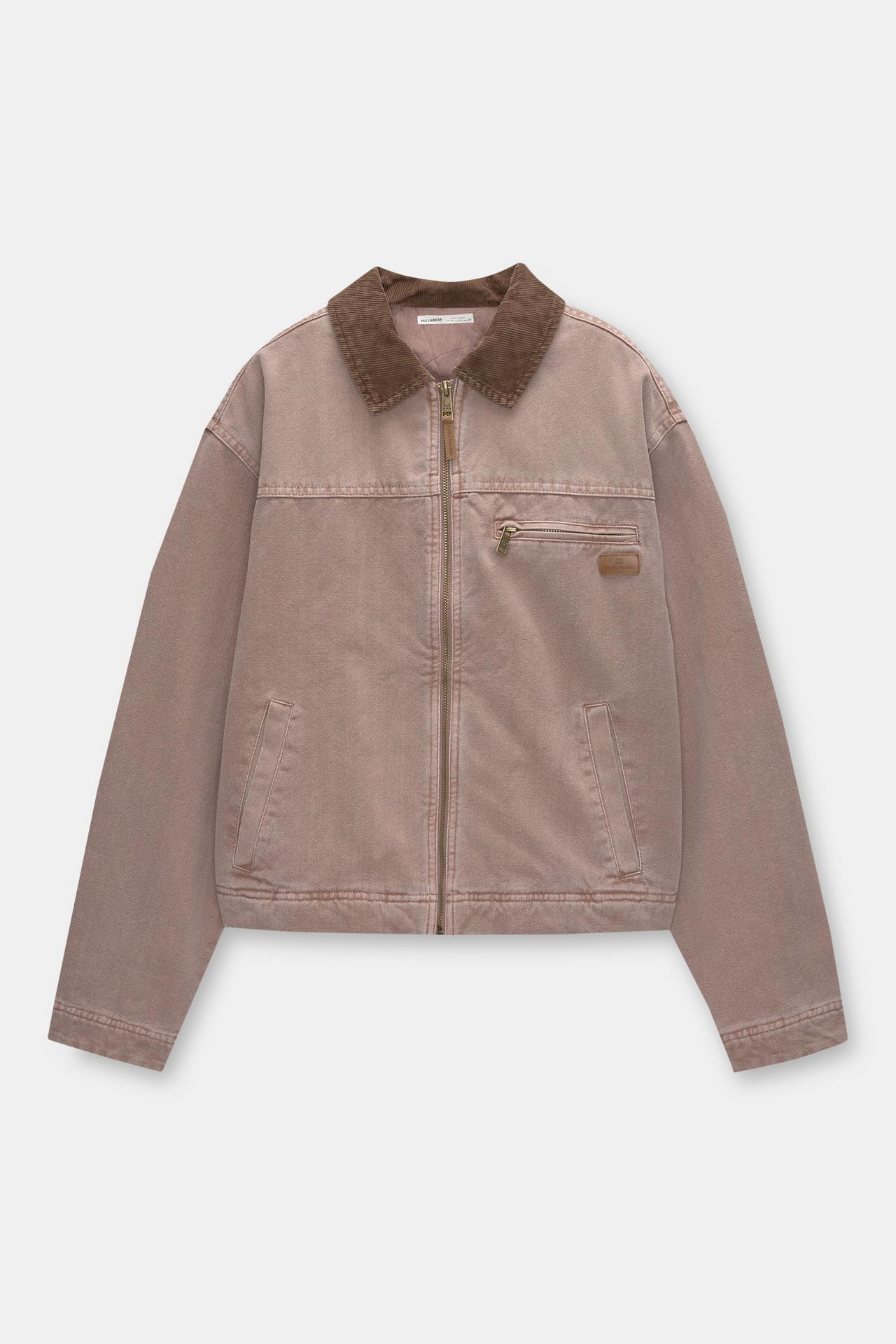 Jacket with corduroy collar | PULL and BEAR UK