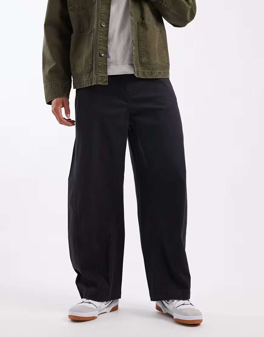 ASOS DESIGN barrel pants in black with seam details | ASOS (Global)