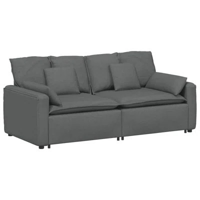 Modular Sofa With Cushions Dark Gray | Wayfair North America