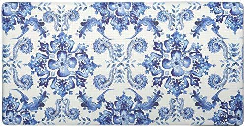 J&V TEXTILES Oversized 20"x39" Anti-Fatigue Embossed Floor Mat (Poppy Sketch Tile Blue) | Amazon (US)