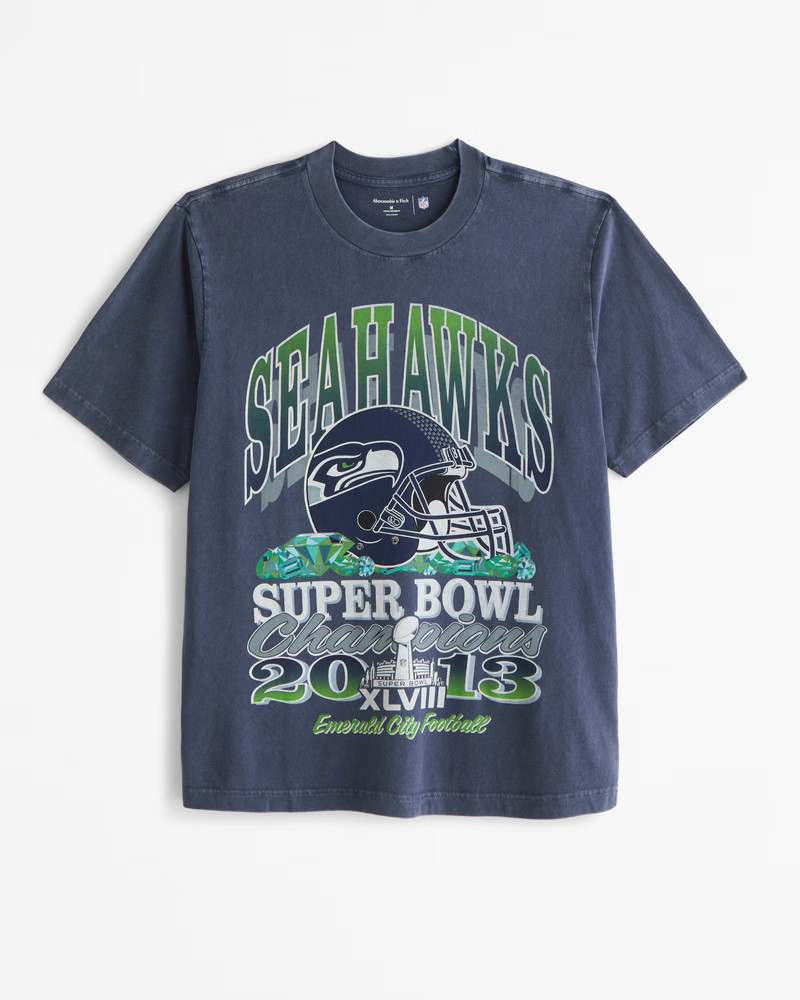 Seattle Seahawks Vintage-Inspired Graphic Tee | Abercrombie & Fitch (US)