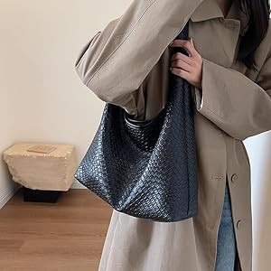2024 Leather Tote Bag for Women Top-handle Shoulder Bag, Hobo Bags Large Capacity Soft Vegan Cros... | Amazon (US)