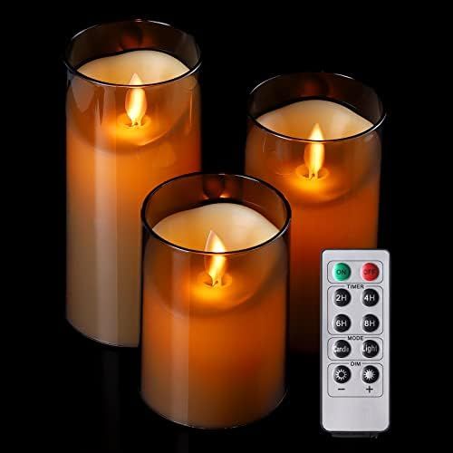 Amazon.com: Flickering Flameless LED Candles with Remote Control and Timer, Ideal for Halloween, ... | Amazon (US)