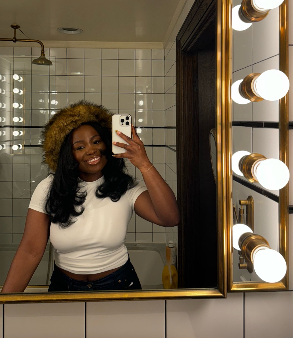 Winter look: fur hat & white t-shirtt

#LTKMostLoved #LTKActive #LTKSeasonal