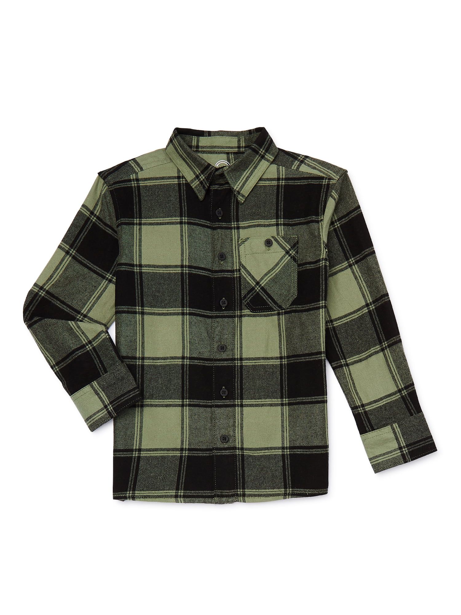 Wonder Nation Boys Long Sleeve Flannel Shirt, Sizes 4-18 & Husky - Walmart.com | Walmart (US)