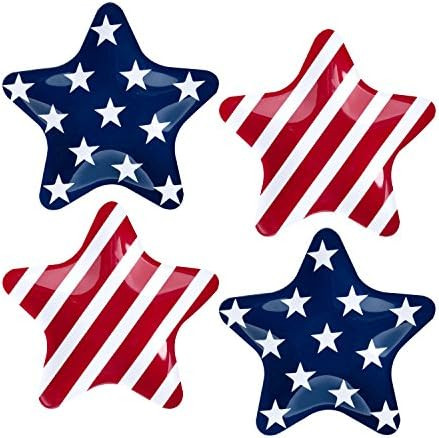 Supreme Housewares Plates Gourmet Art 4-Piece Fourth of July Patriotic Star Melamine 8 Inch, Past... | Amazon (US)