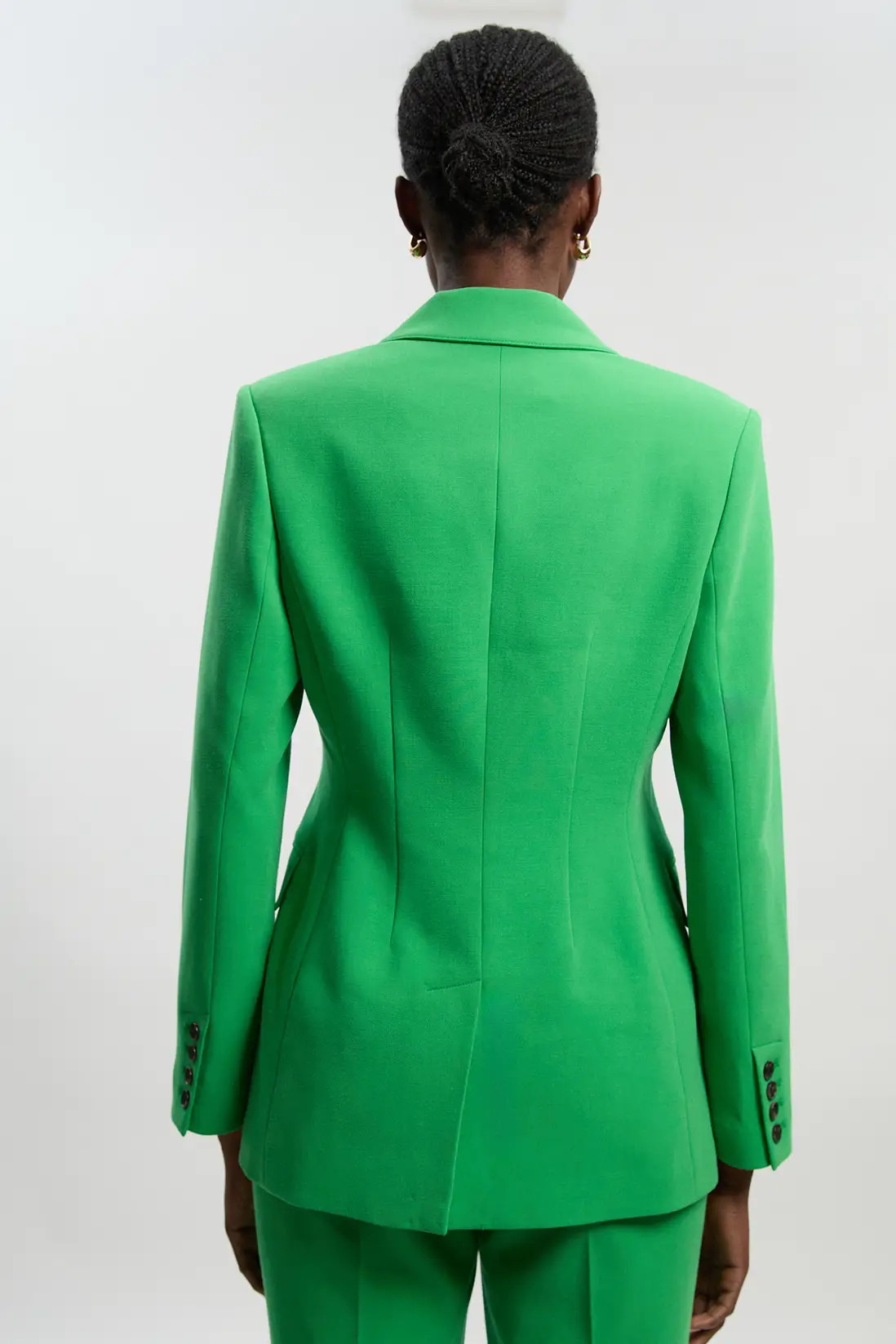 Compact Stretch Single Breasted Tailored Blazer | Karen Millen