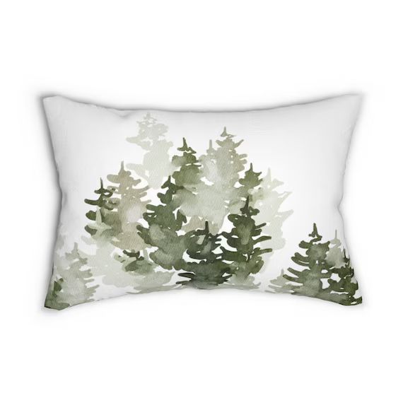 Sage Green Lumbar Throw Pillow Living Room Cabin Decor  | Etsy | Etsy (US)