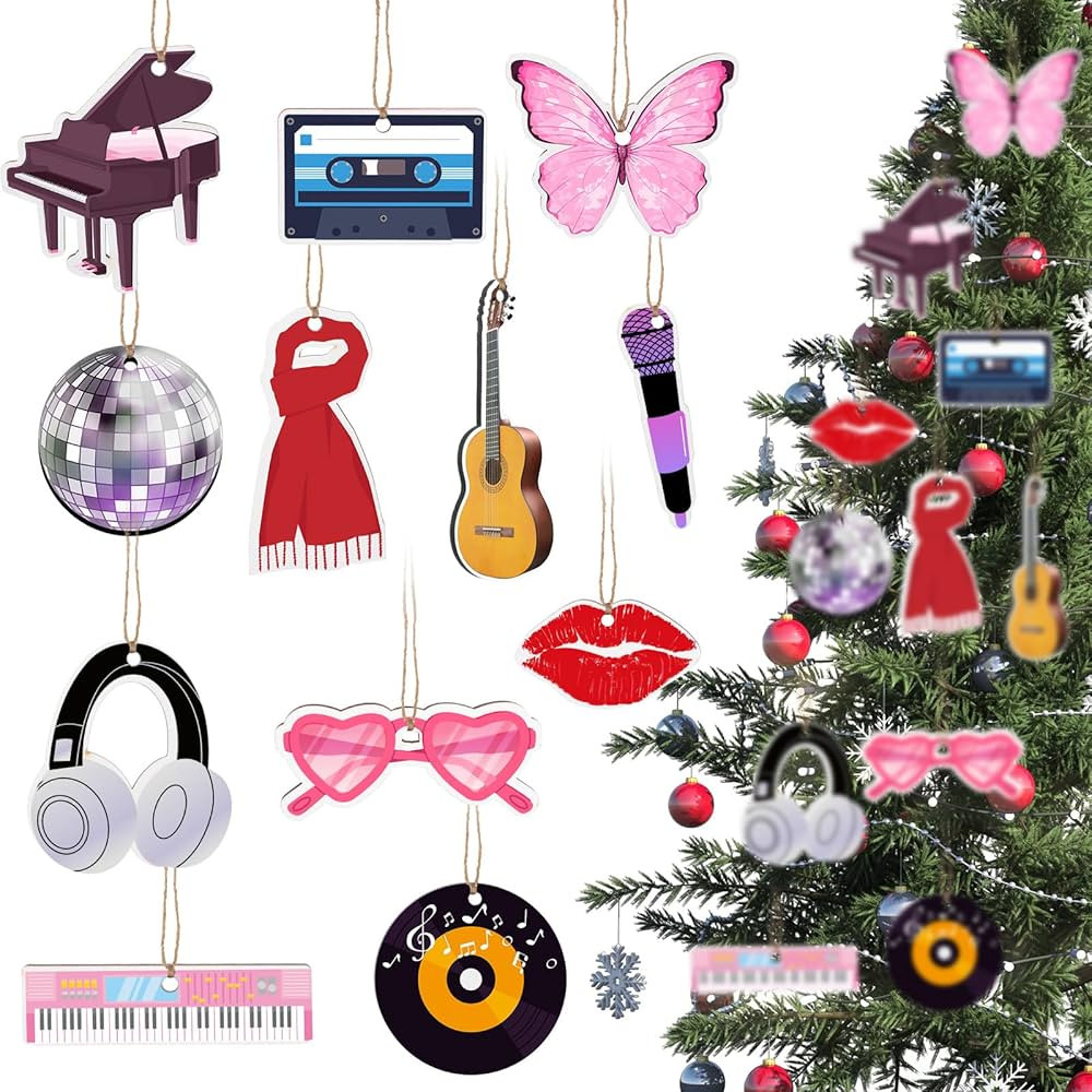 12Pcs Christmas Hanging Musical Instrument Ornaments Wooden Christmas Tree Ornaments Bulk Xmas Mu... | Amazon (US)