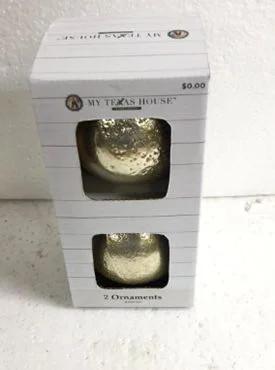 2 Count Hammered Metallic Gold Christmas Ornaments, 5 in, by My Texas House | Walmart (US)